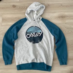 Oakley Turquoise Gray Hoodie
